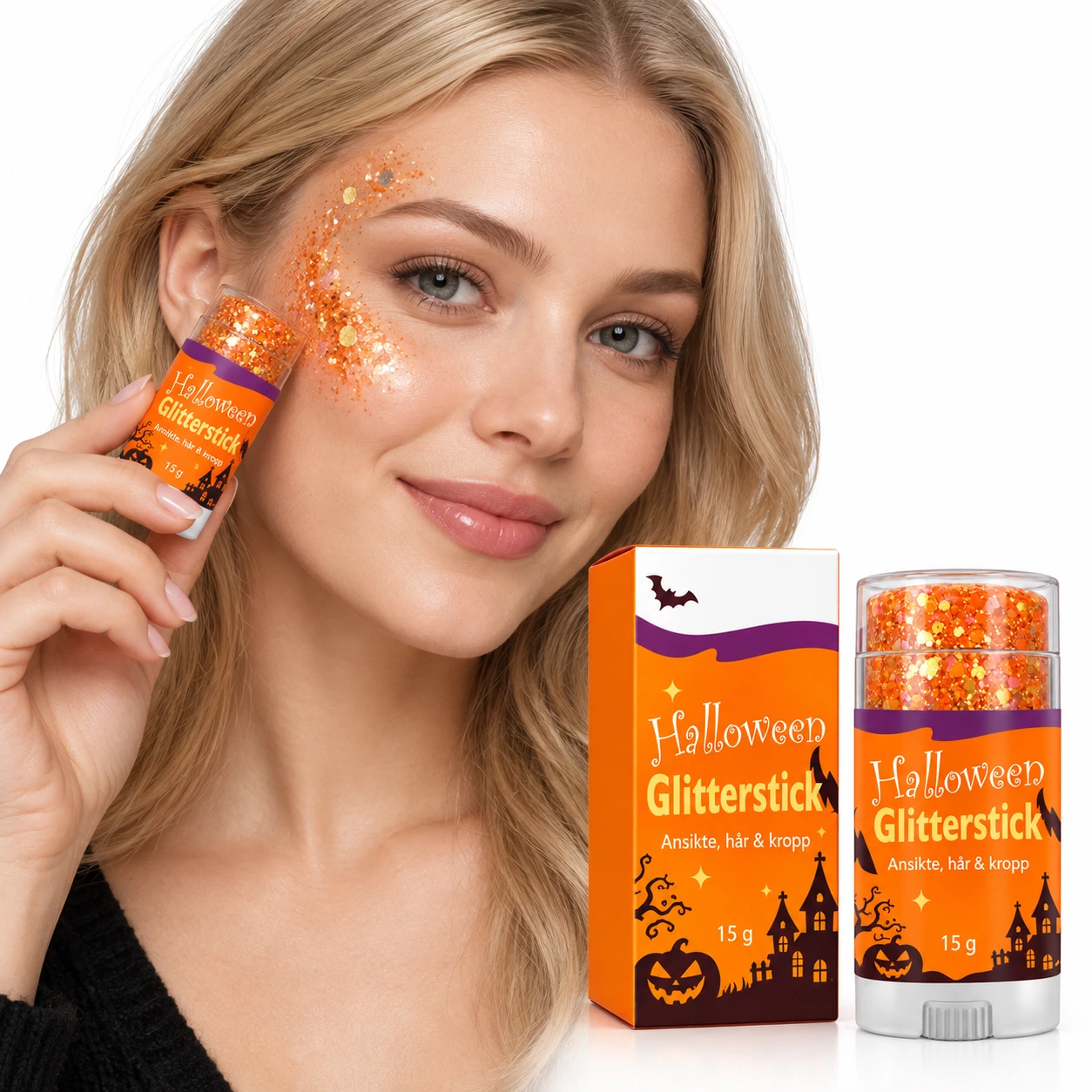 Glitterstift for ansikt, kropp og hår