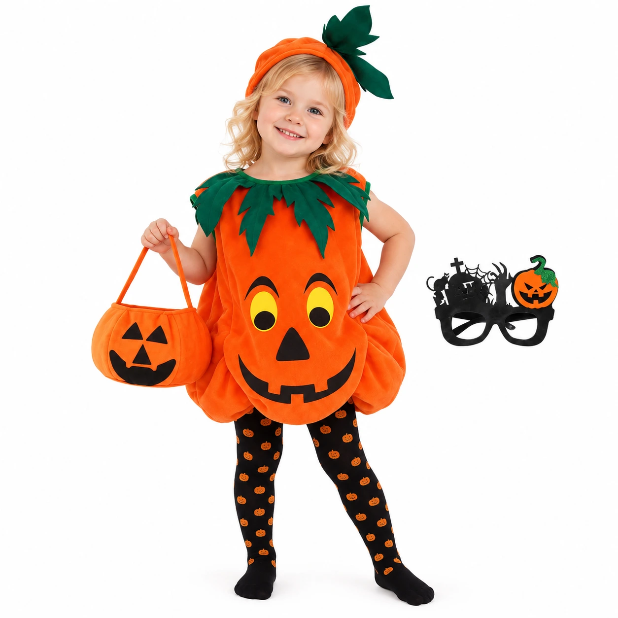 Pumpadräkt för barn till halloween och maskerad