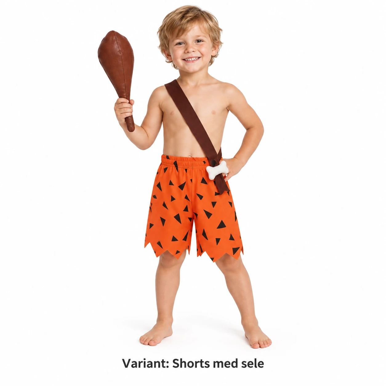 Shorts med axelband, orange/brun