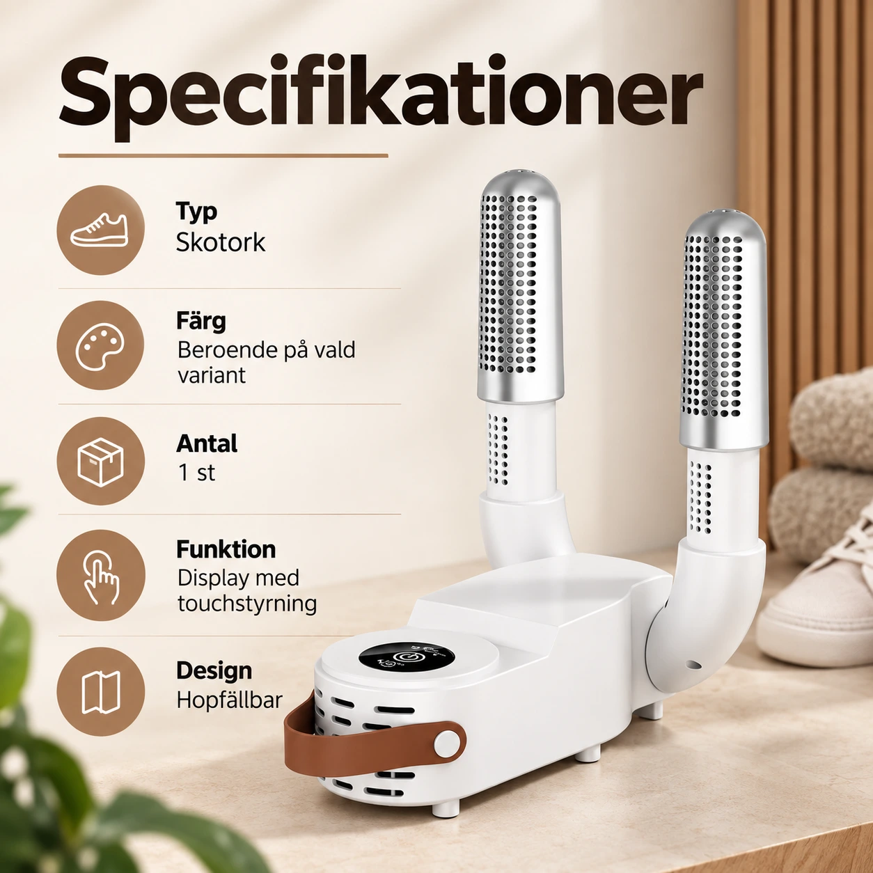 Skotork med hopfällbar design för skor och strumpor