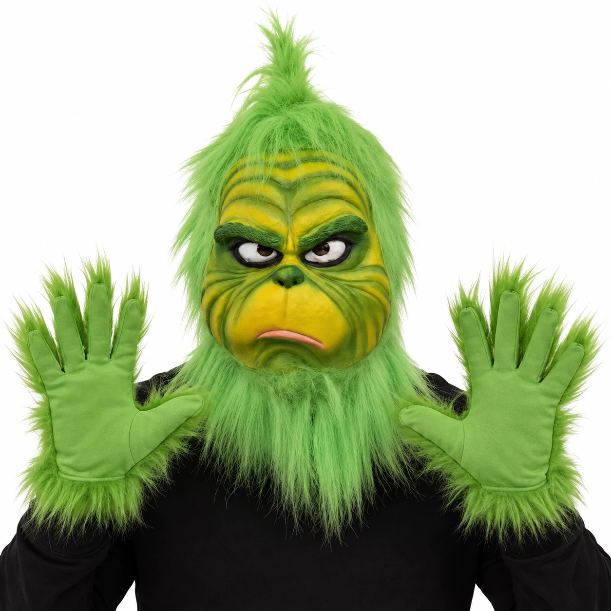 Grønn monstermaske med hansker