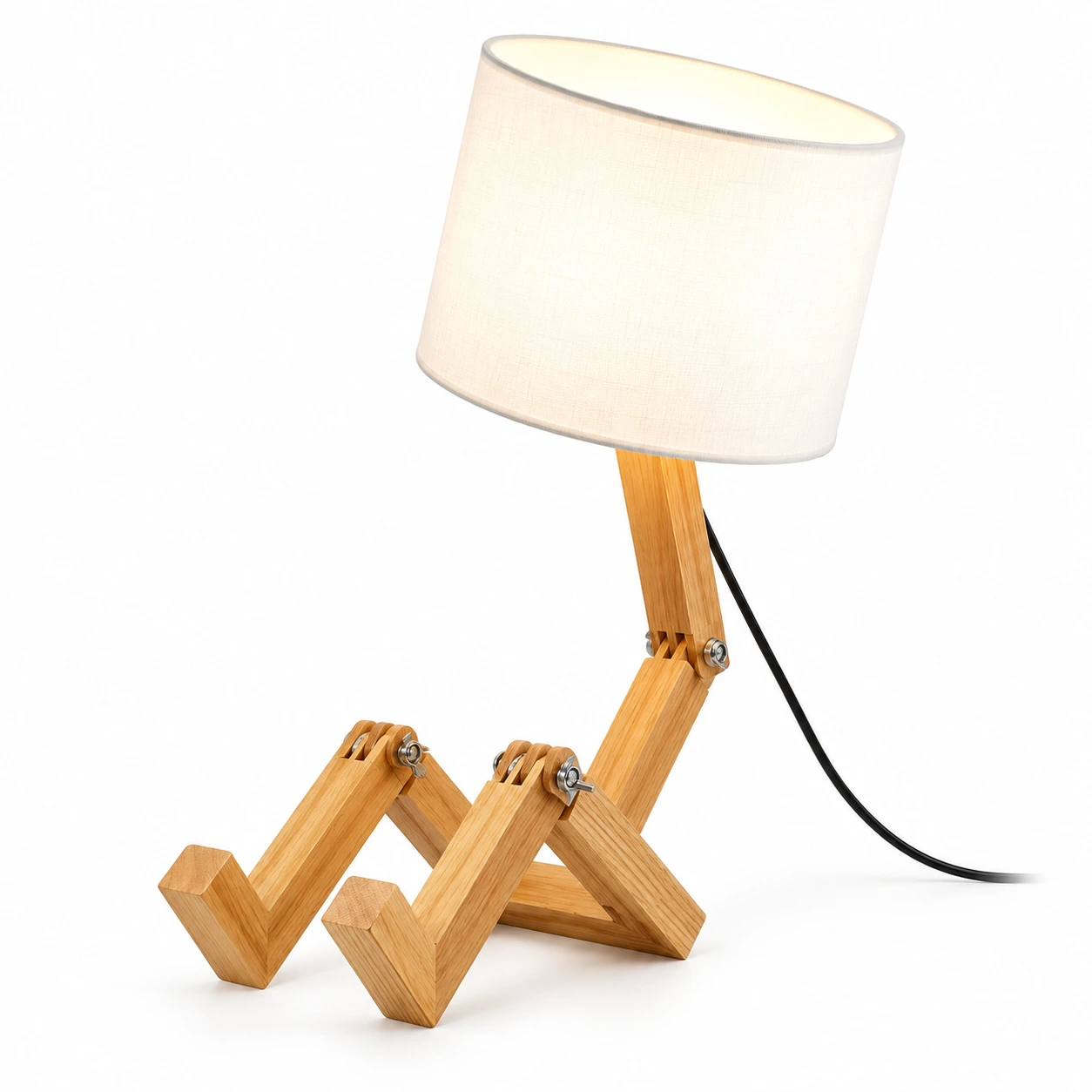 Bordslampa i trä med justerbar design