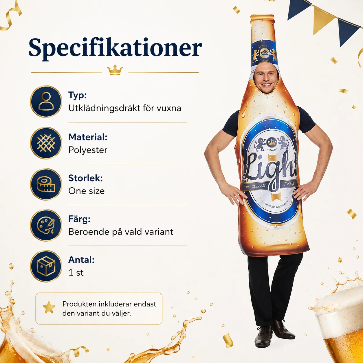 Öldräkt för vuxna unisex