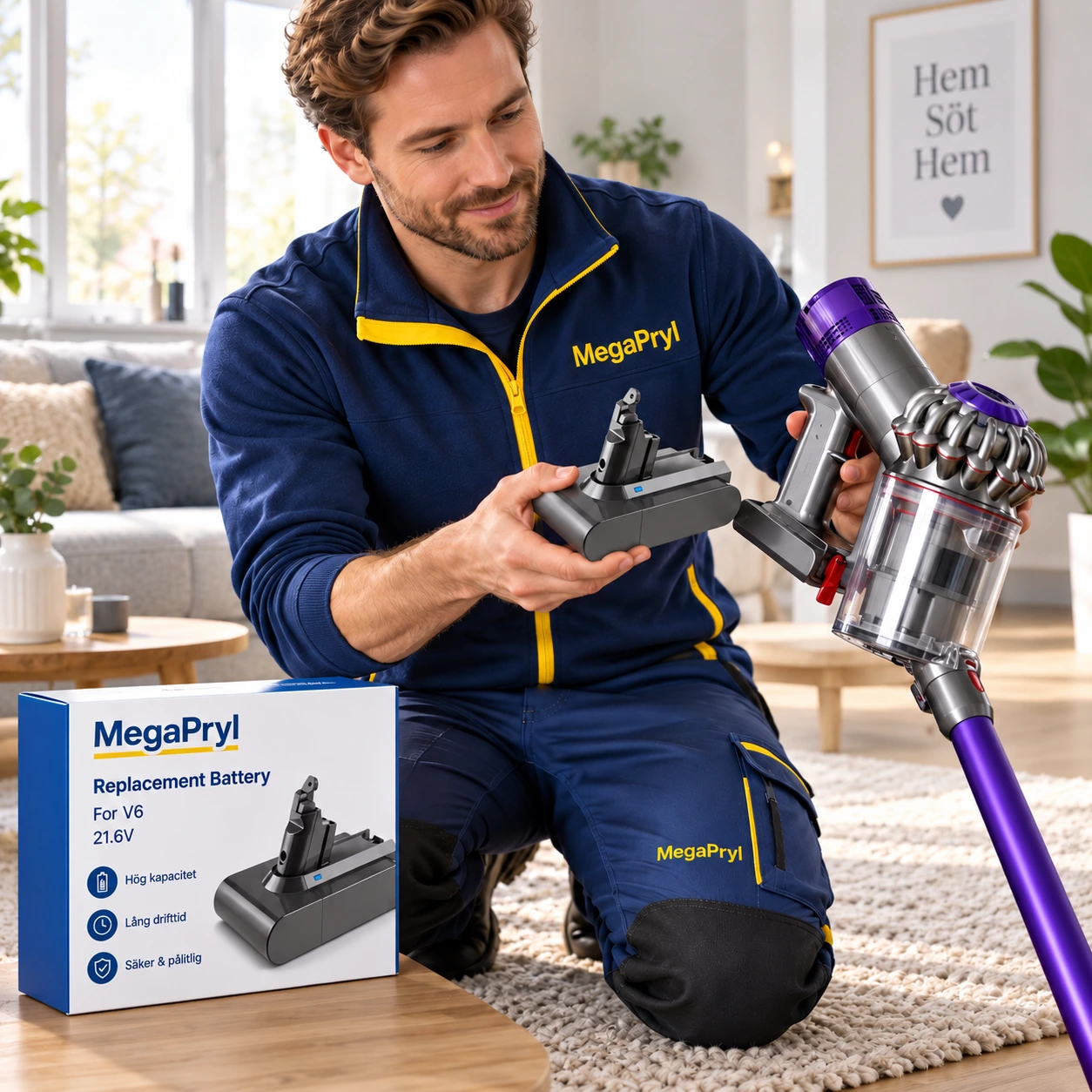 Ersättningsbatteri kompatibelt med V6 21.6V
