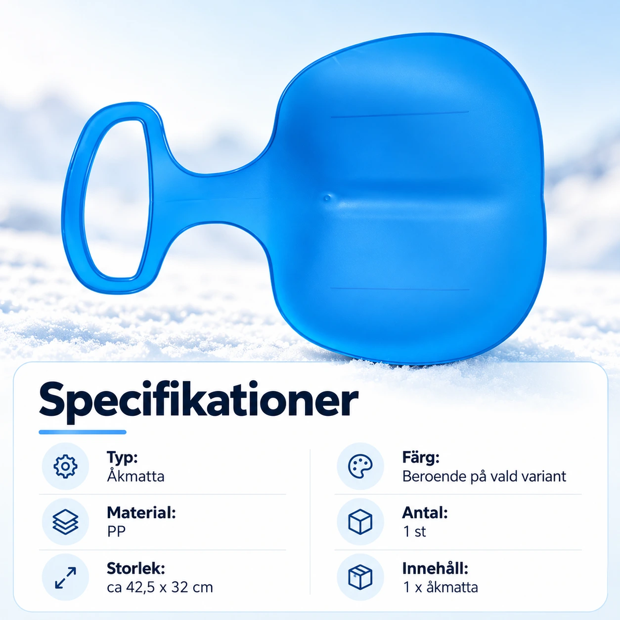 Åkmatta för barn i PP med handtag, lätt och portabel