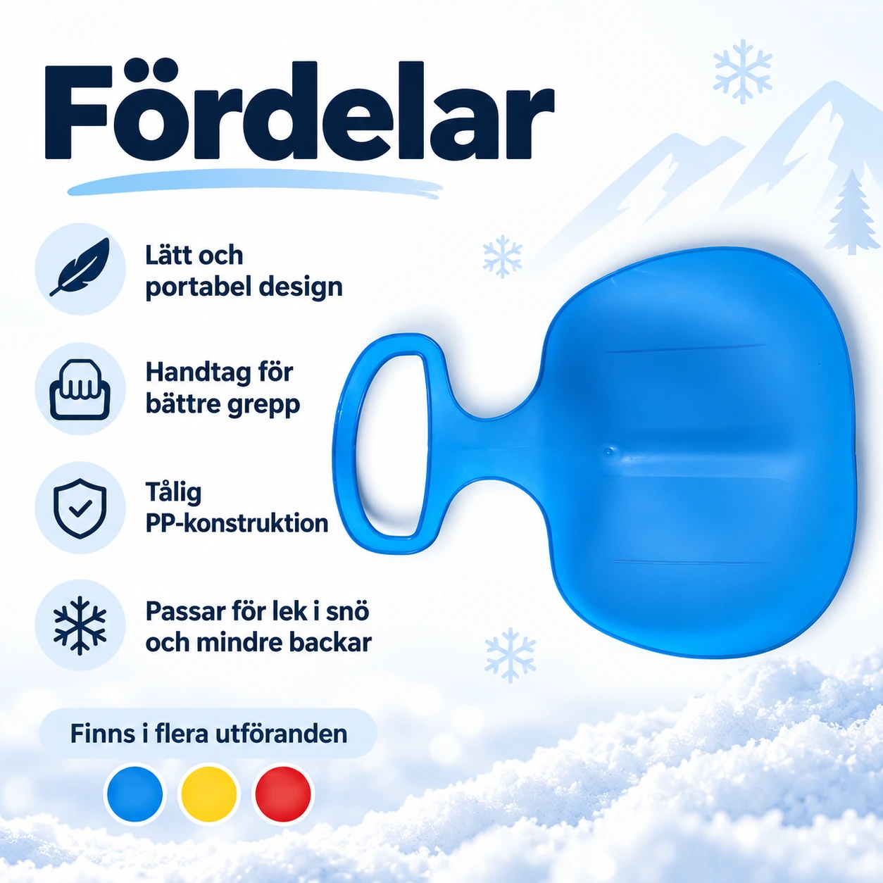 Åkmatta för barn i PP med handtag, lätt och portabel