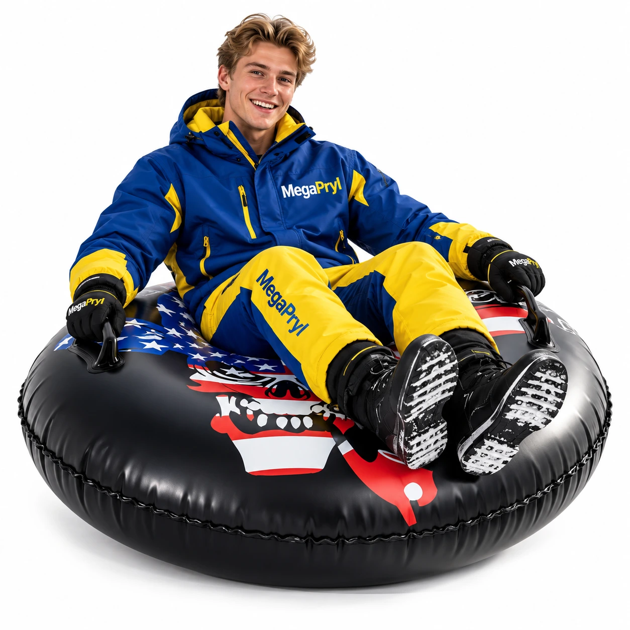 Snow tube för pulkabacke i PVC med handtag