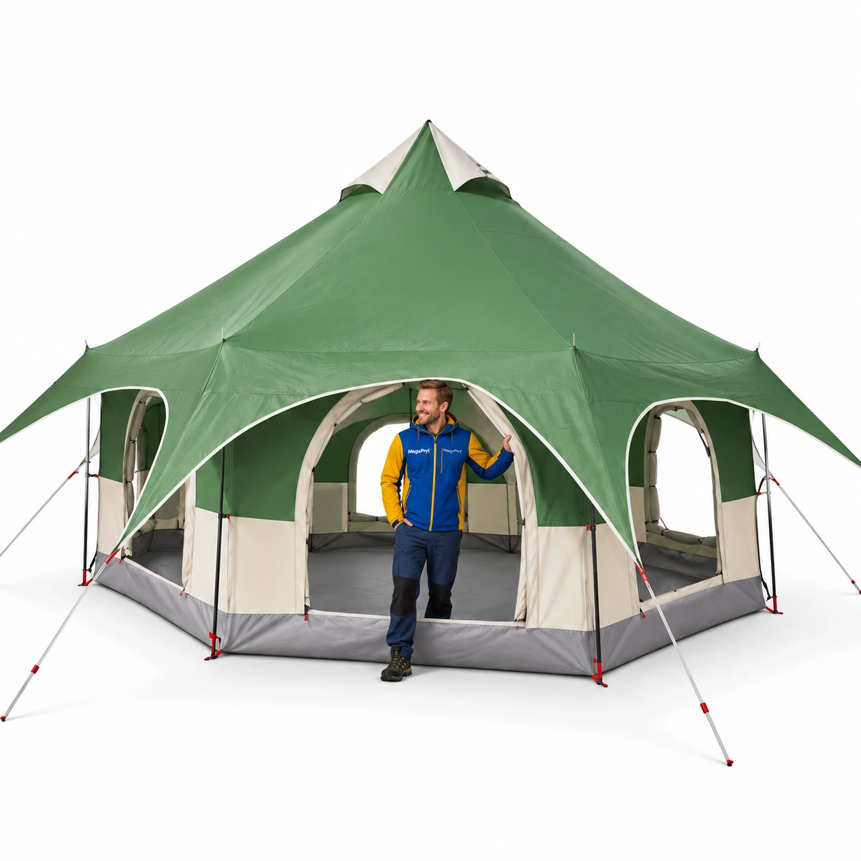 Campingpaviljong med bärväska och glasfiberstänger