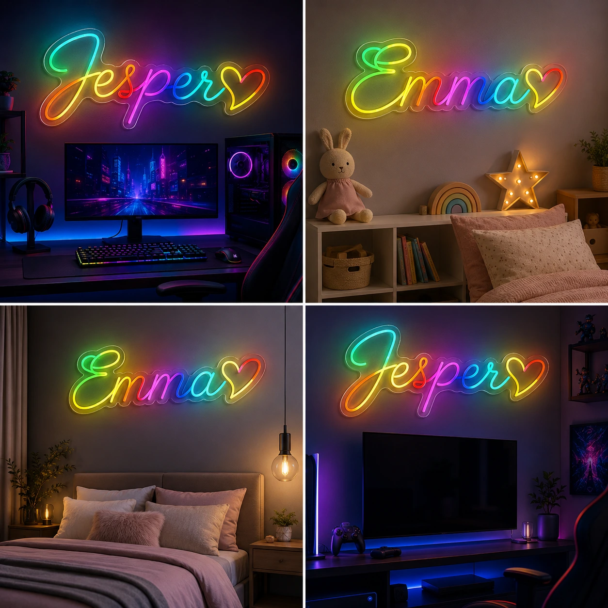 Neonskylt Personlig RGB – Eget Namn med App & Fjärrkontroll