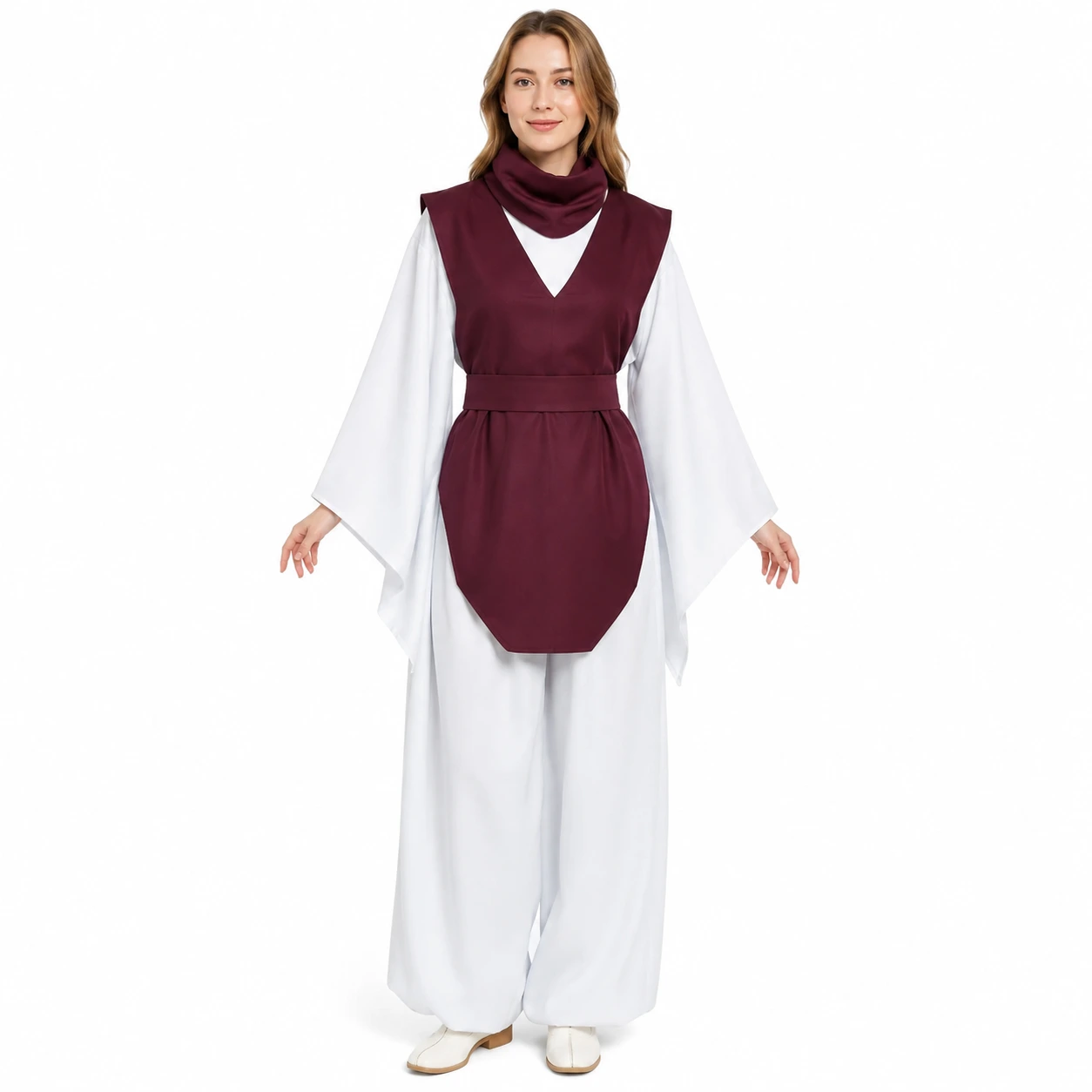 Cosplay-dräkt med kimono och väst