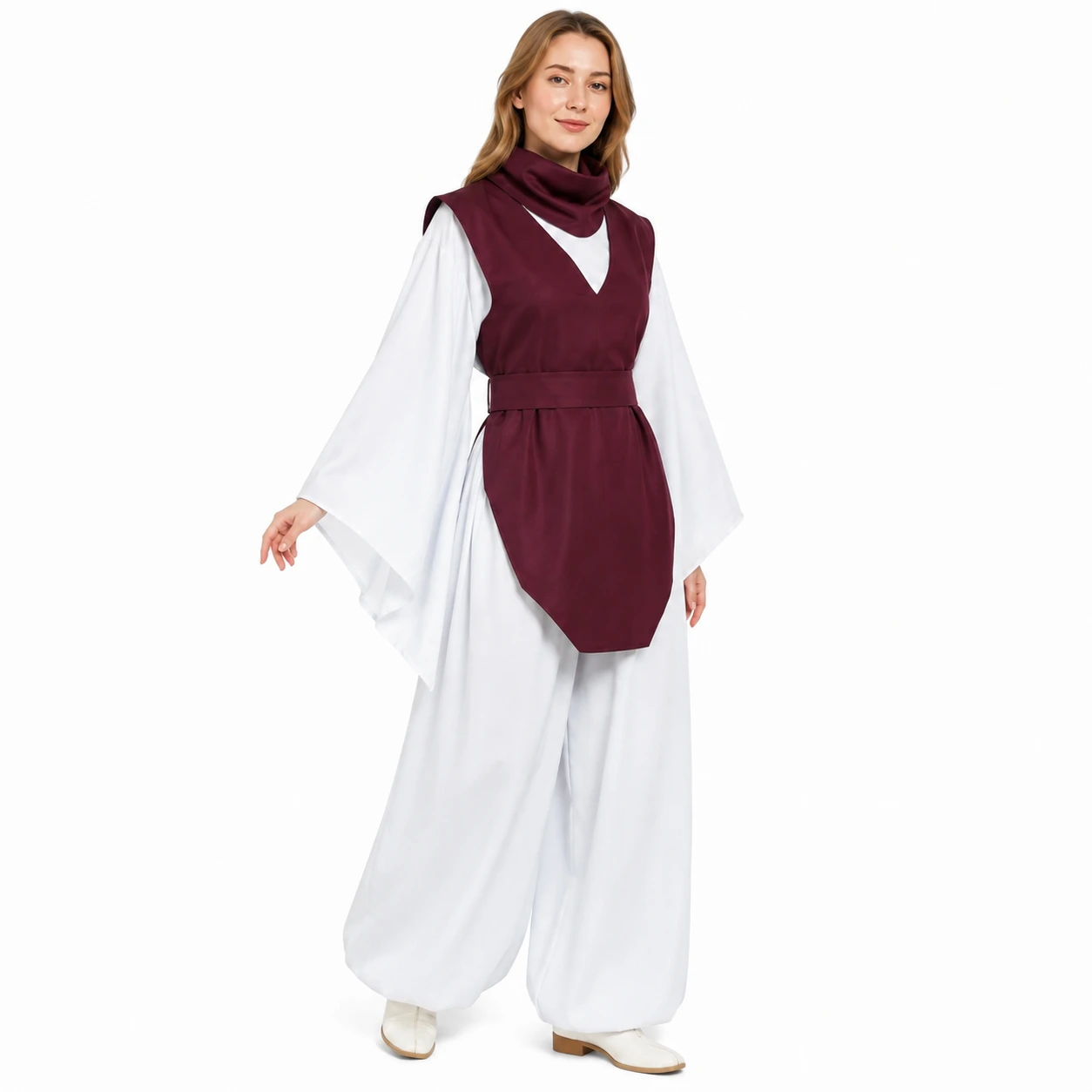 Cosplay-dräkt med kimono och väst