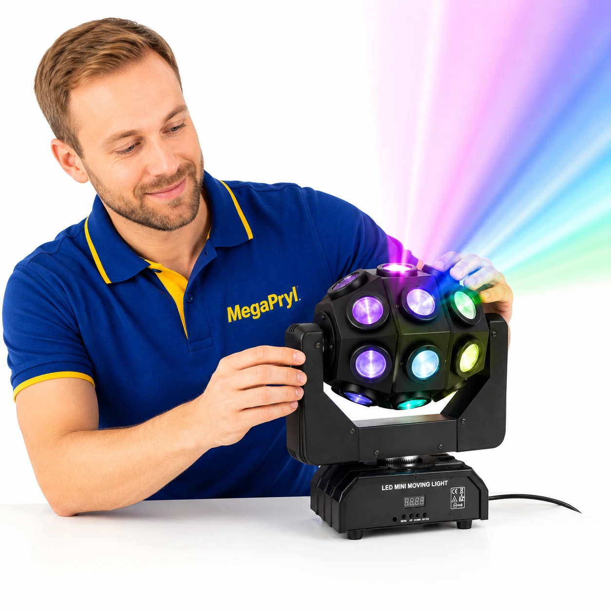 Moving head-lampa för fest och scen med DMX512 och RGBW