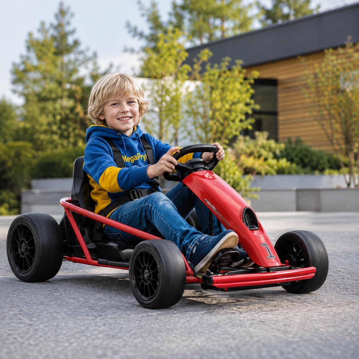 Elektrisk gokart för barn med 24V batteri och två hastigheter