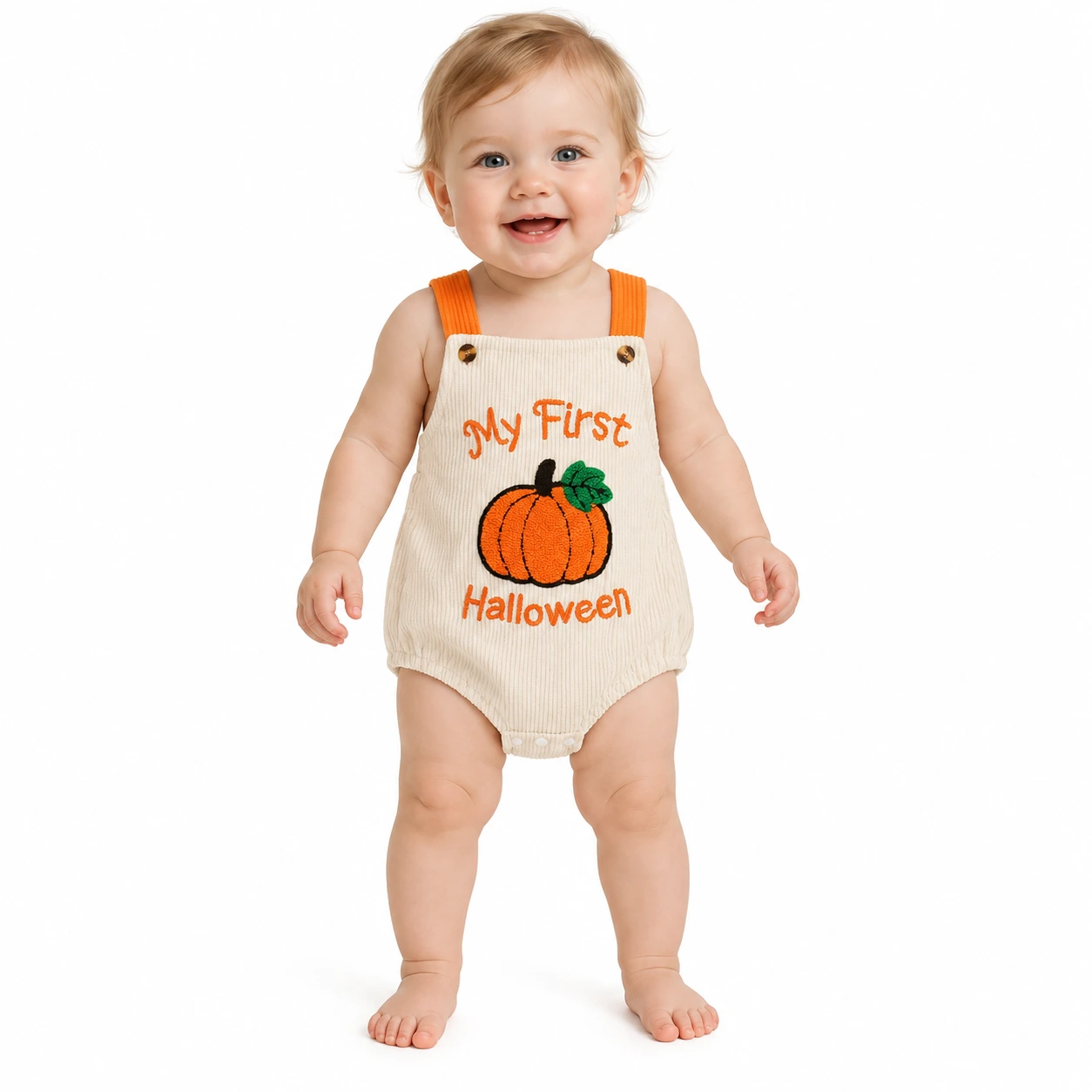 Babybody för Halloween med pumpamotiv