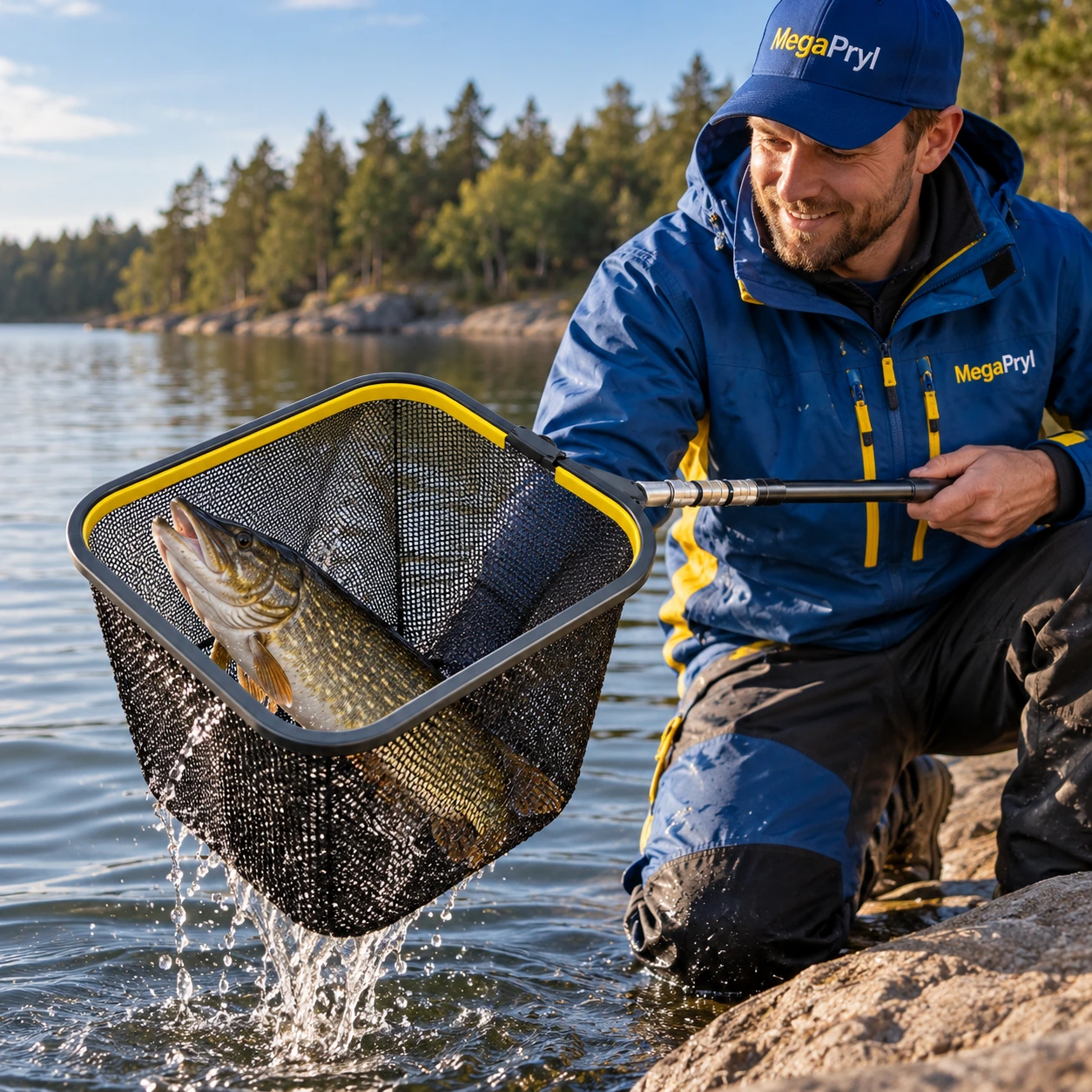 Håvhuvud för fiske med fyrkantig form