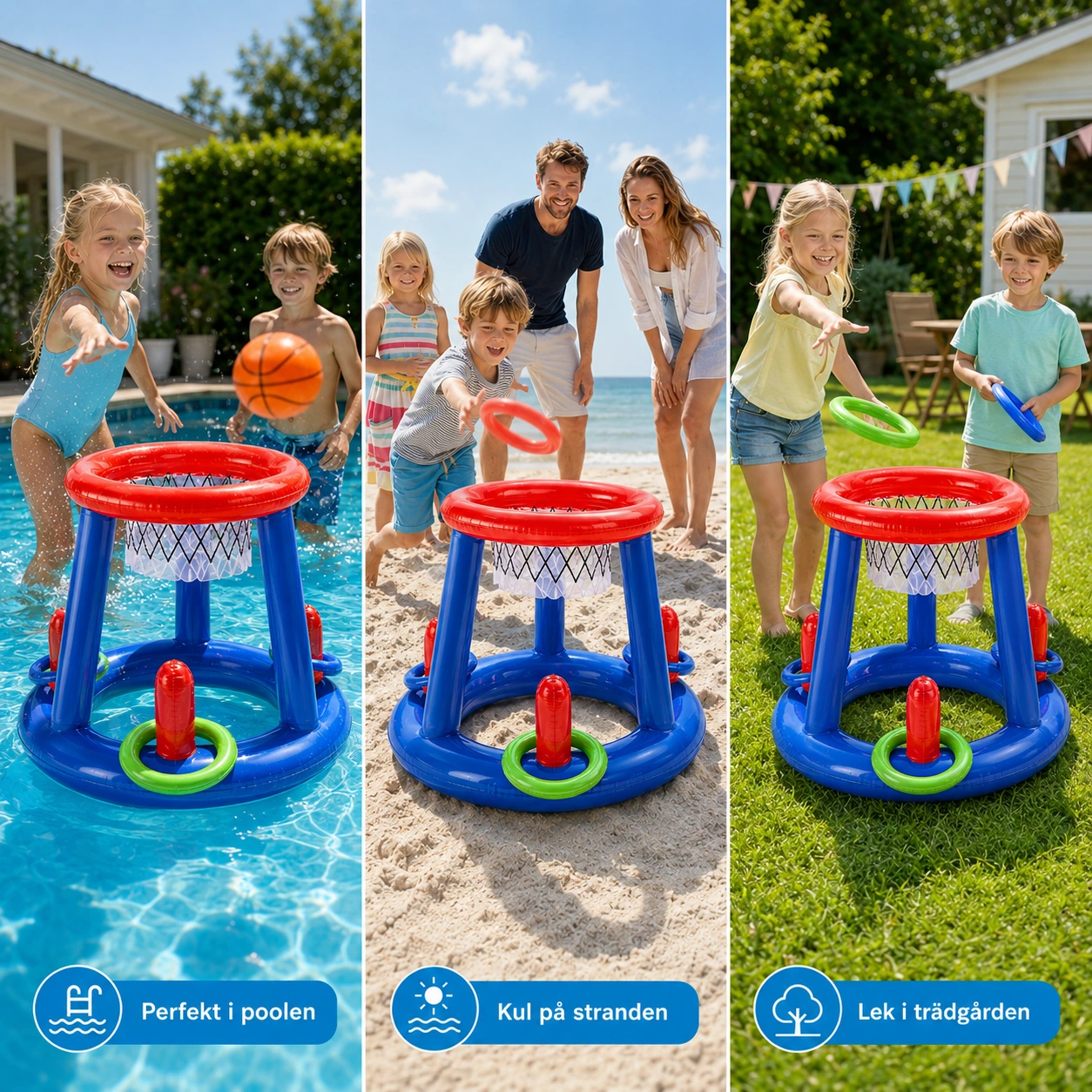 Uppblåsbar Basketkorg Ringkastning Set