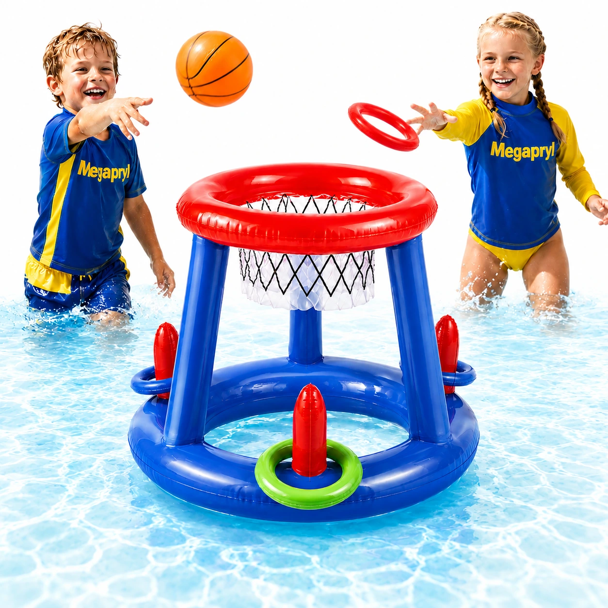 Uppblåsbar Basketkorg Ringkastning Set