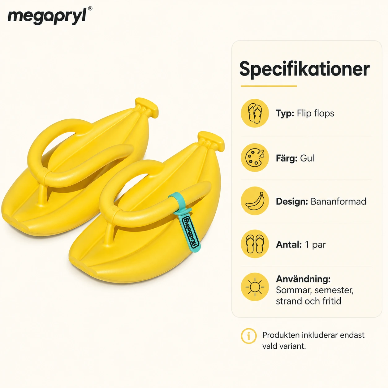 Flip Flops Bananformade med Plattformssula