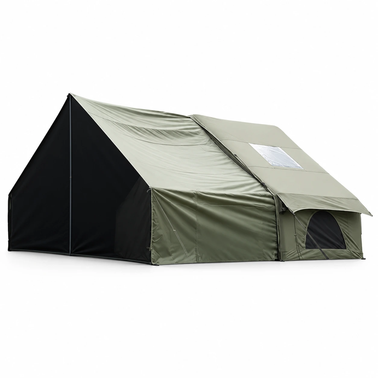 Uppblåsbart campingtält med golv och handpump, 410 x 300 cm