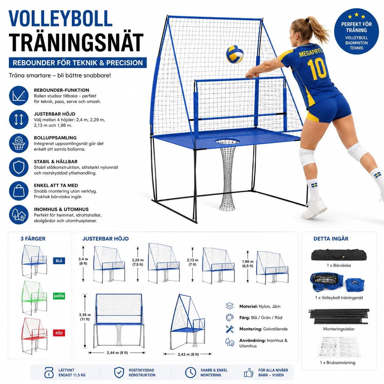 Volleyboll Träningsnät – Rebounder för Teknik & Precision