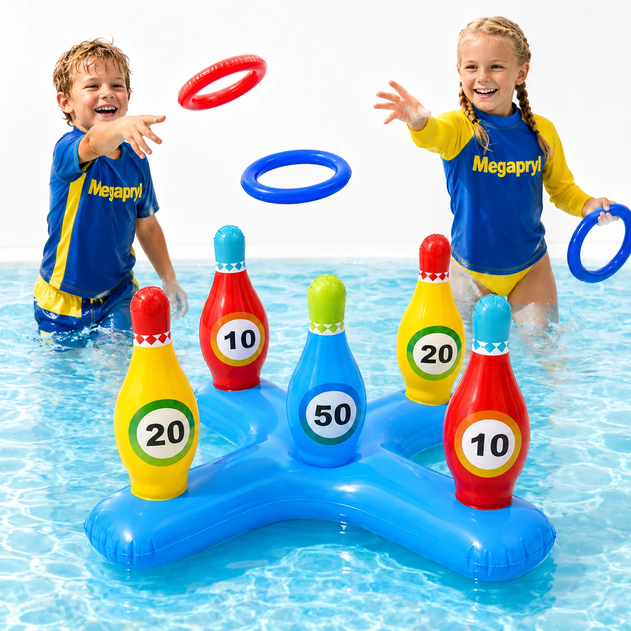 Ringkastspel Uppblåsbart Bowling – Poolleksak för Barn