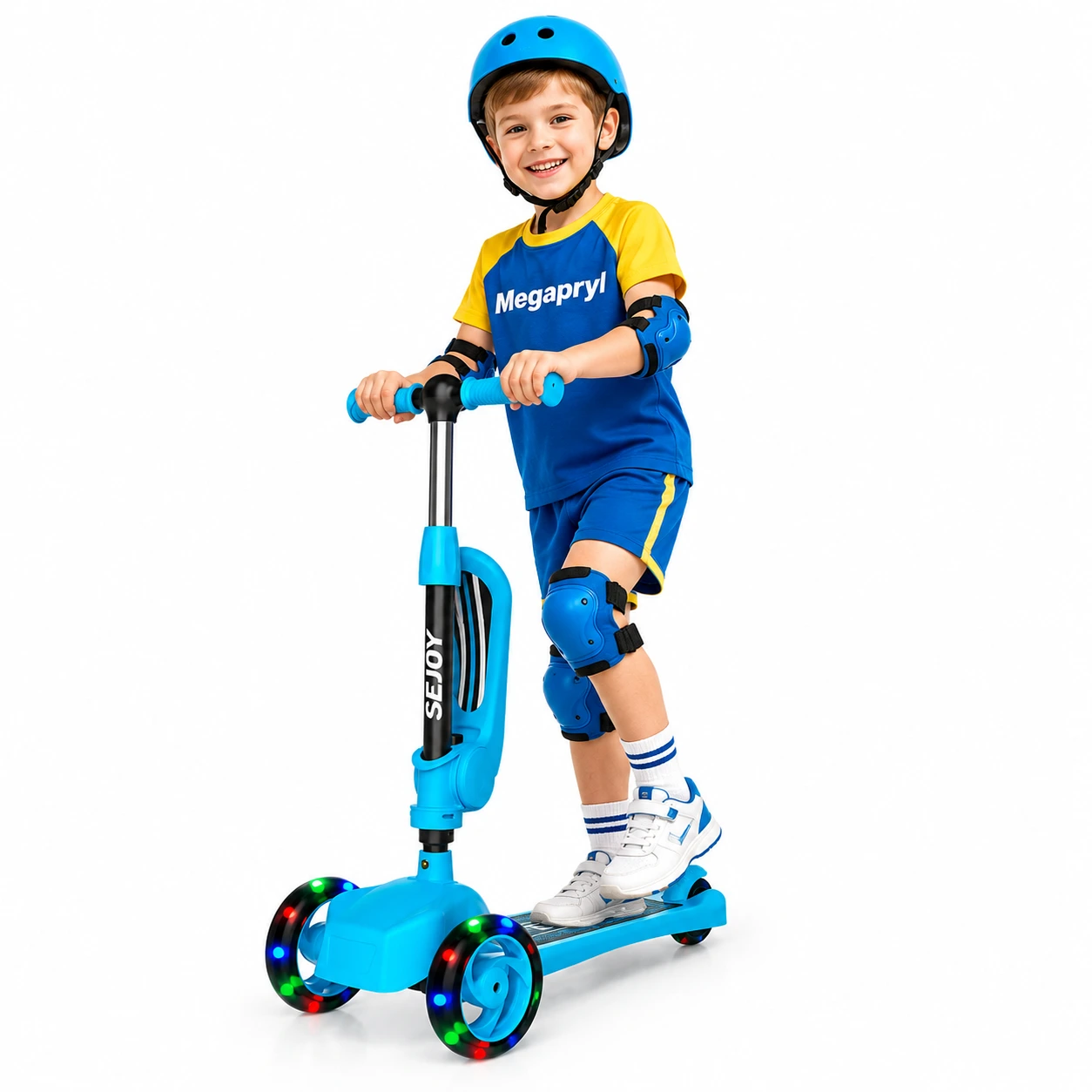 Barnsparkcykel 3-i-1 – Med Sits & LED-hjul