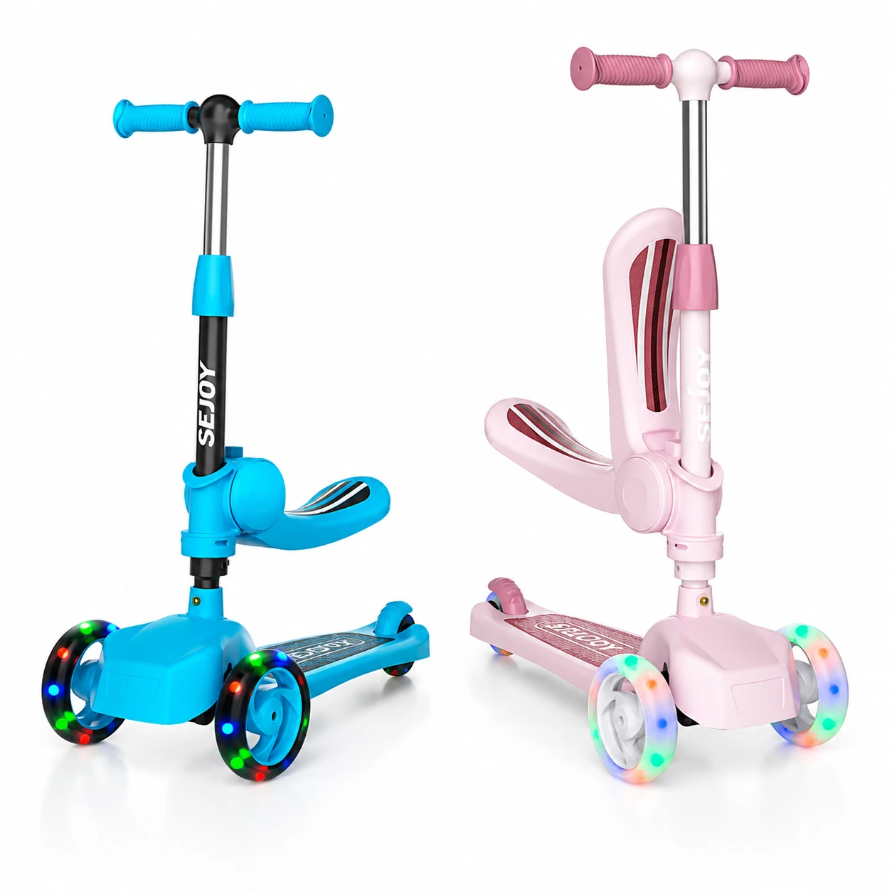 Barnsparkcykel 3-i-1 – Med Sits & LED-hjul