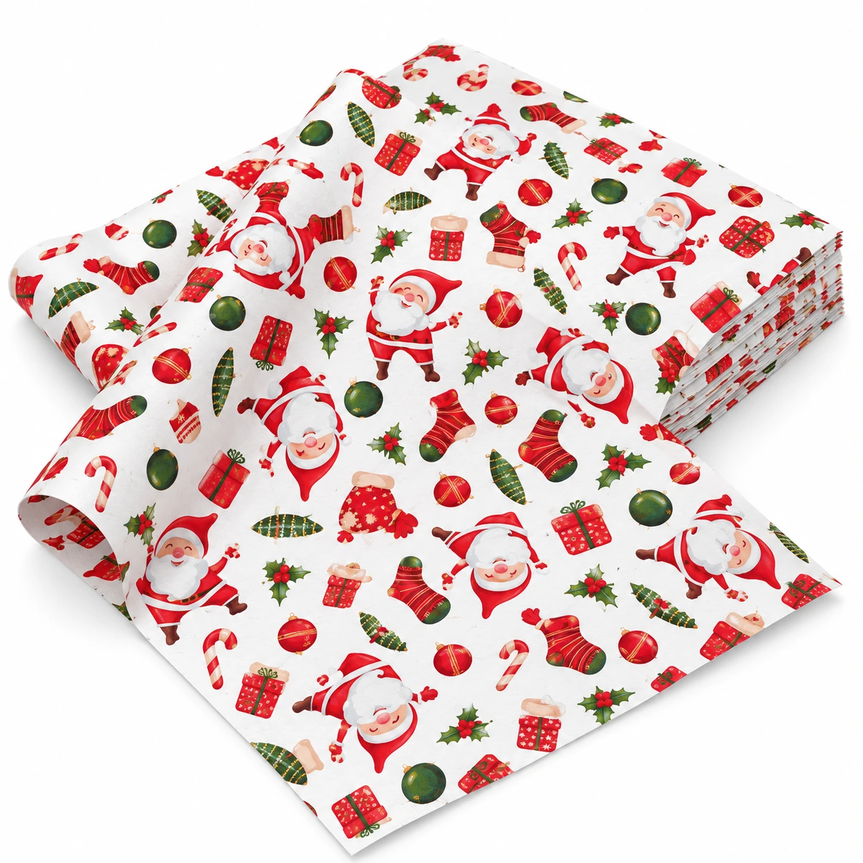 Presentpapper med julmotiv för julklappar, 20-pack