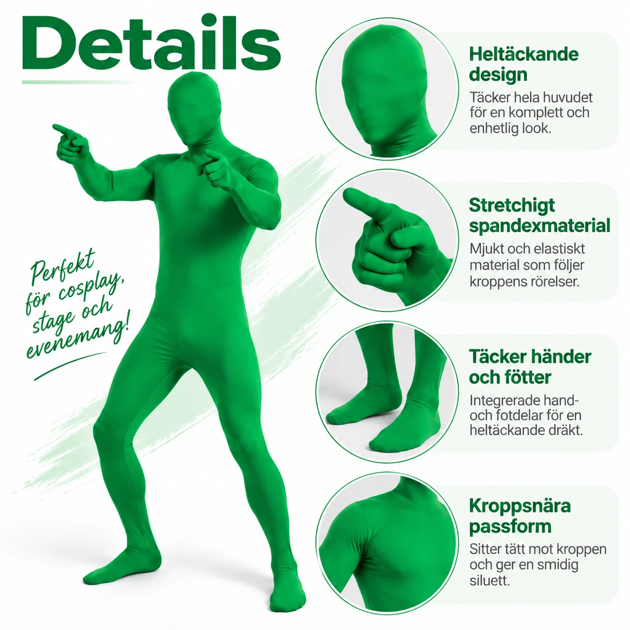 Enfärgad Helkropps Zentai Bodysuit