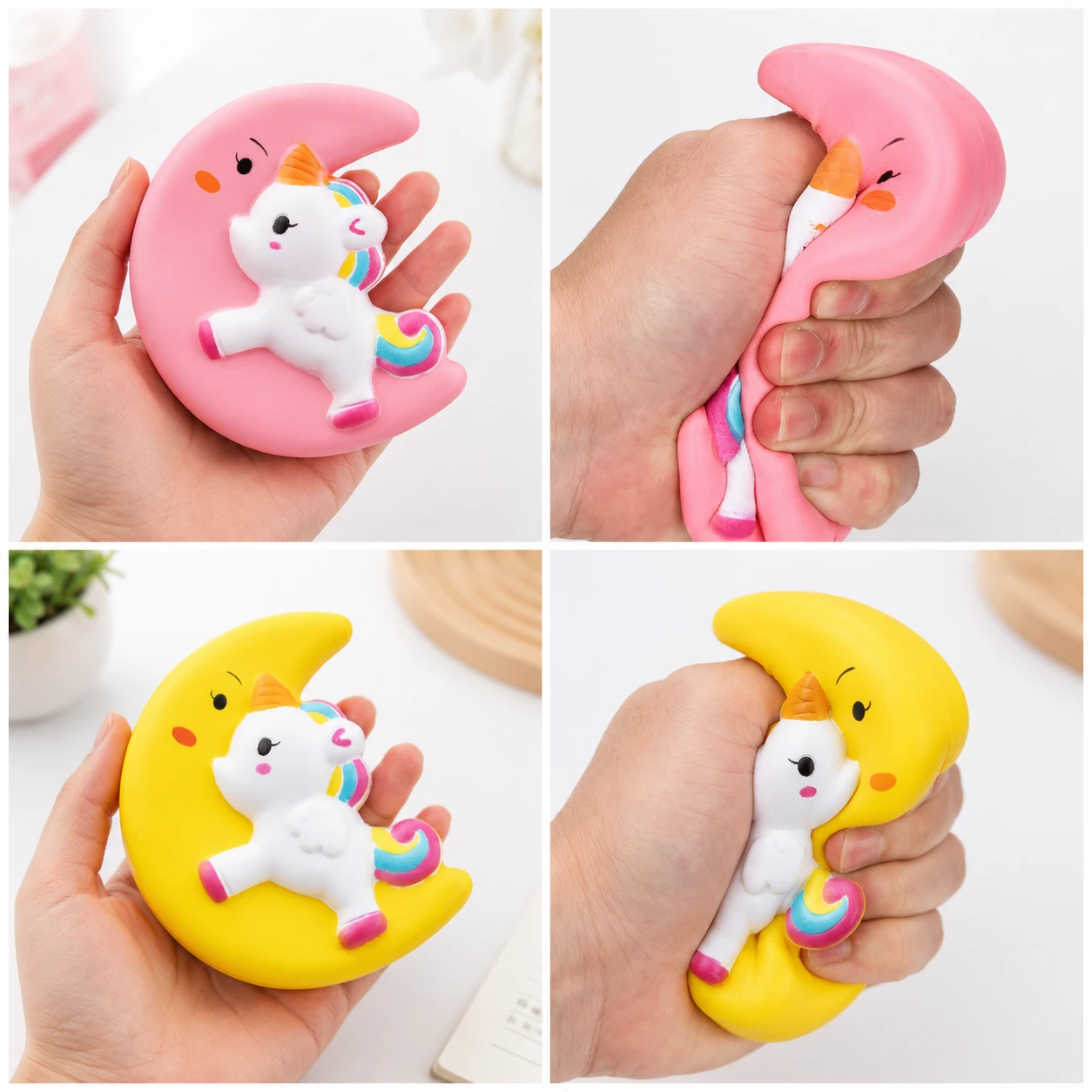 Enhörning Måne Squishy Pink