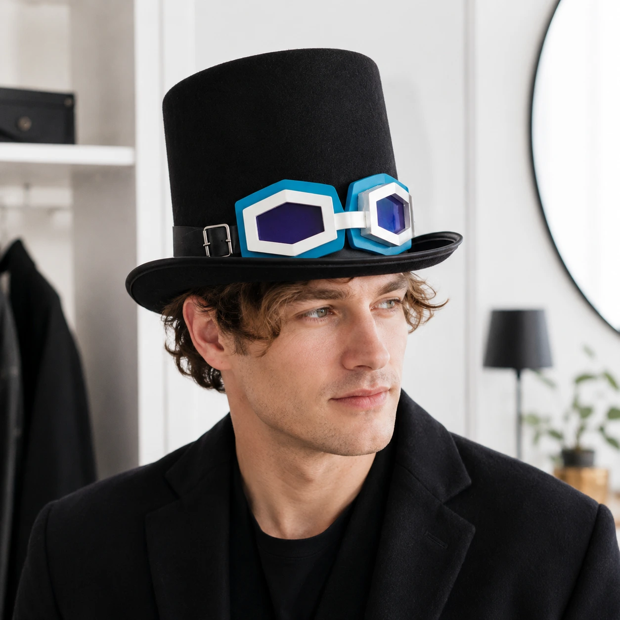 Cosplayhatt med glasögon för maskerad och halloween