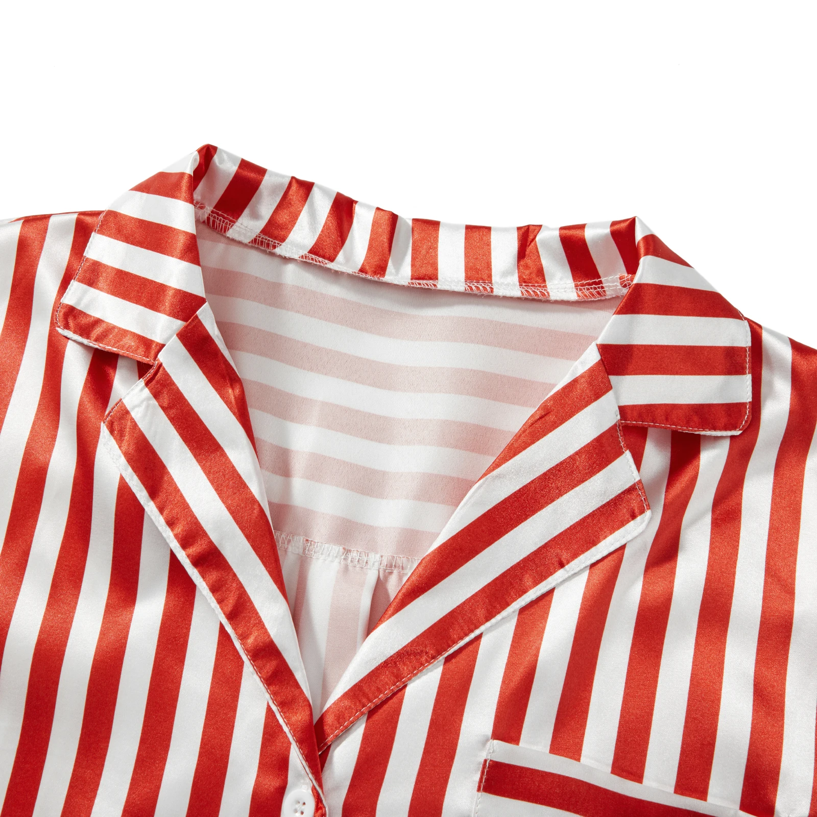 Julpyjamas Dam - Randig Satin 5