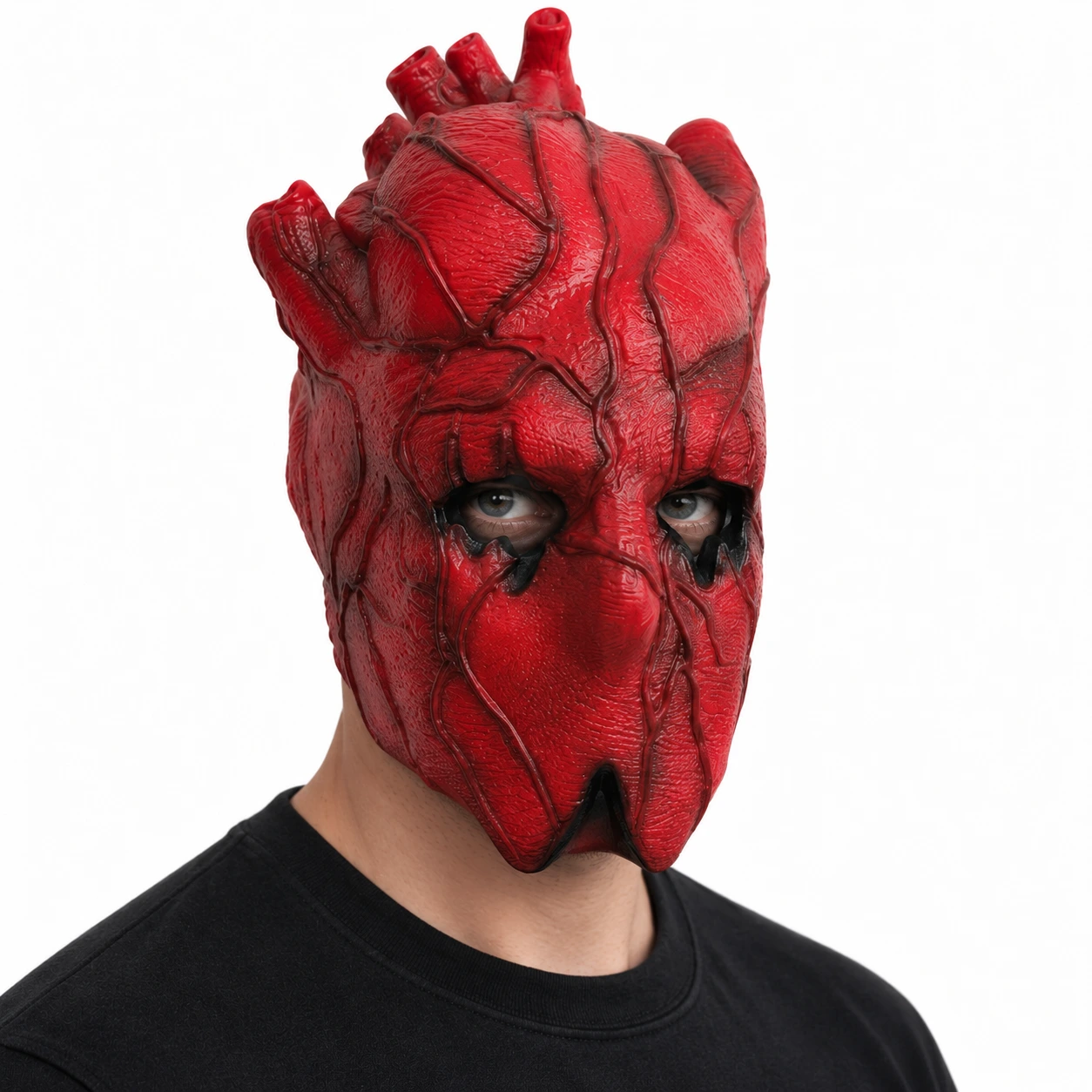 Hjertemaske i lateks for cosplay
