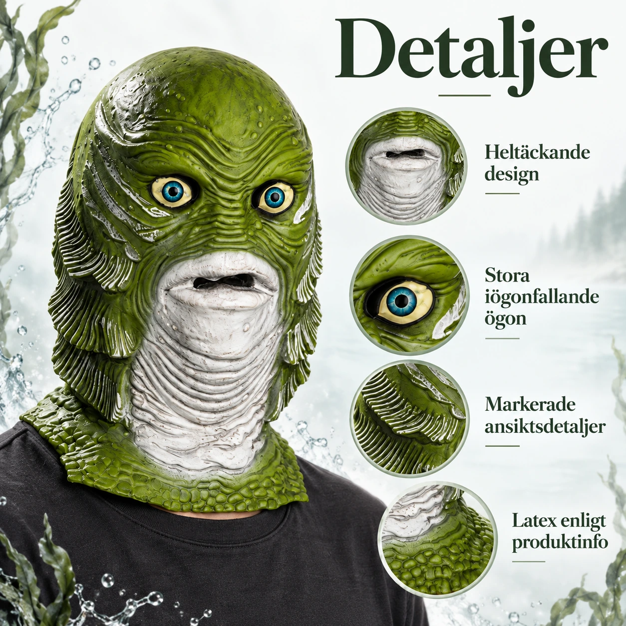 Mask fiskmonster heltäckande i latex