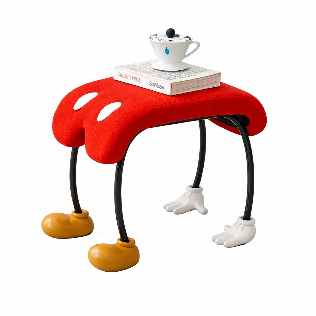 Tecknad Sidobord Med Ben – Dekorativt Bord 58 cm