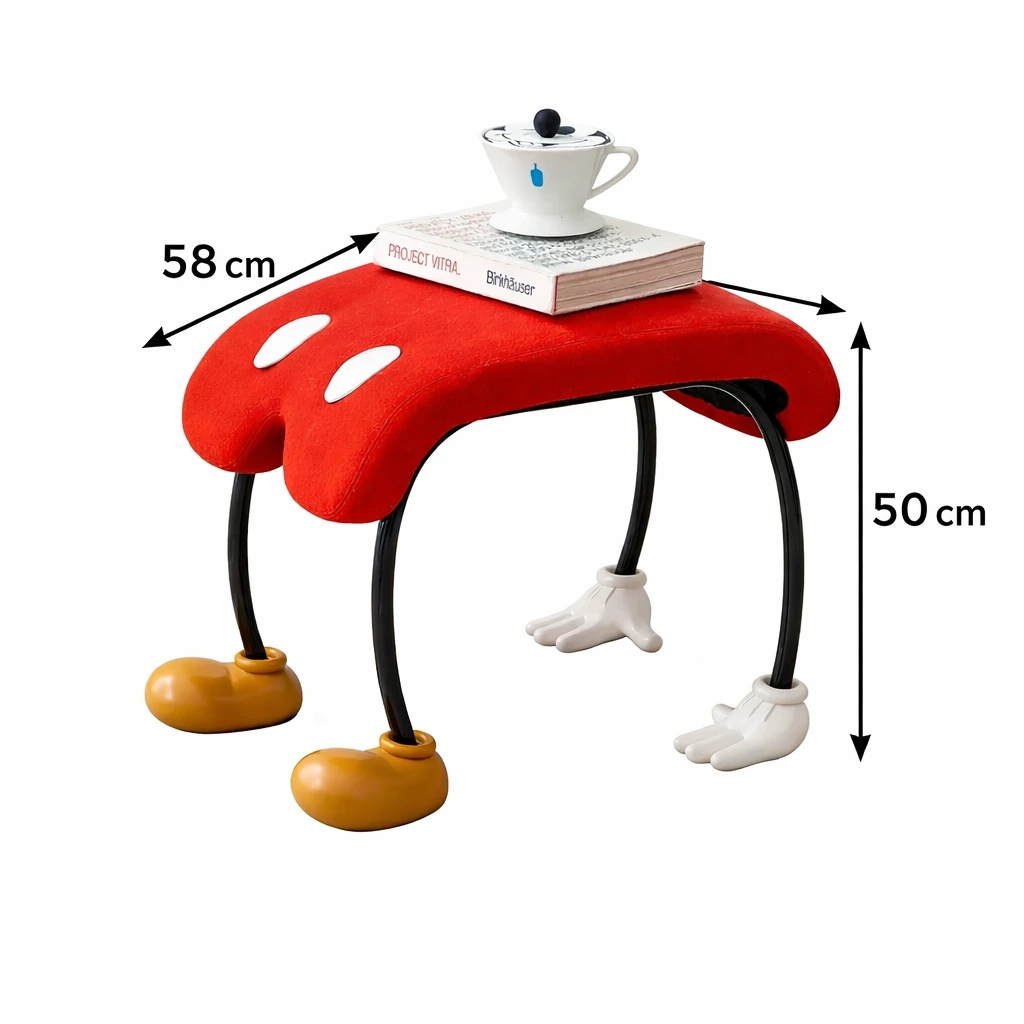 Tecknad Sidobord Med Ben – Dekorativt Bord 58 cm