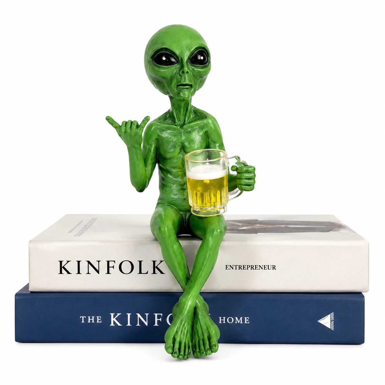 Alien Figur Dekoration – Grön Resinfigur 15 cm