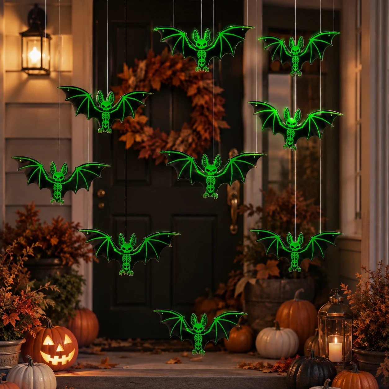 Hängande halloweenfladdermöss för dekoration, 10-pack