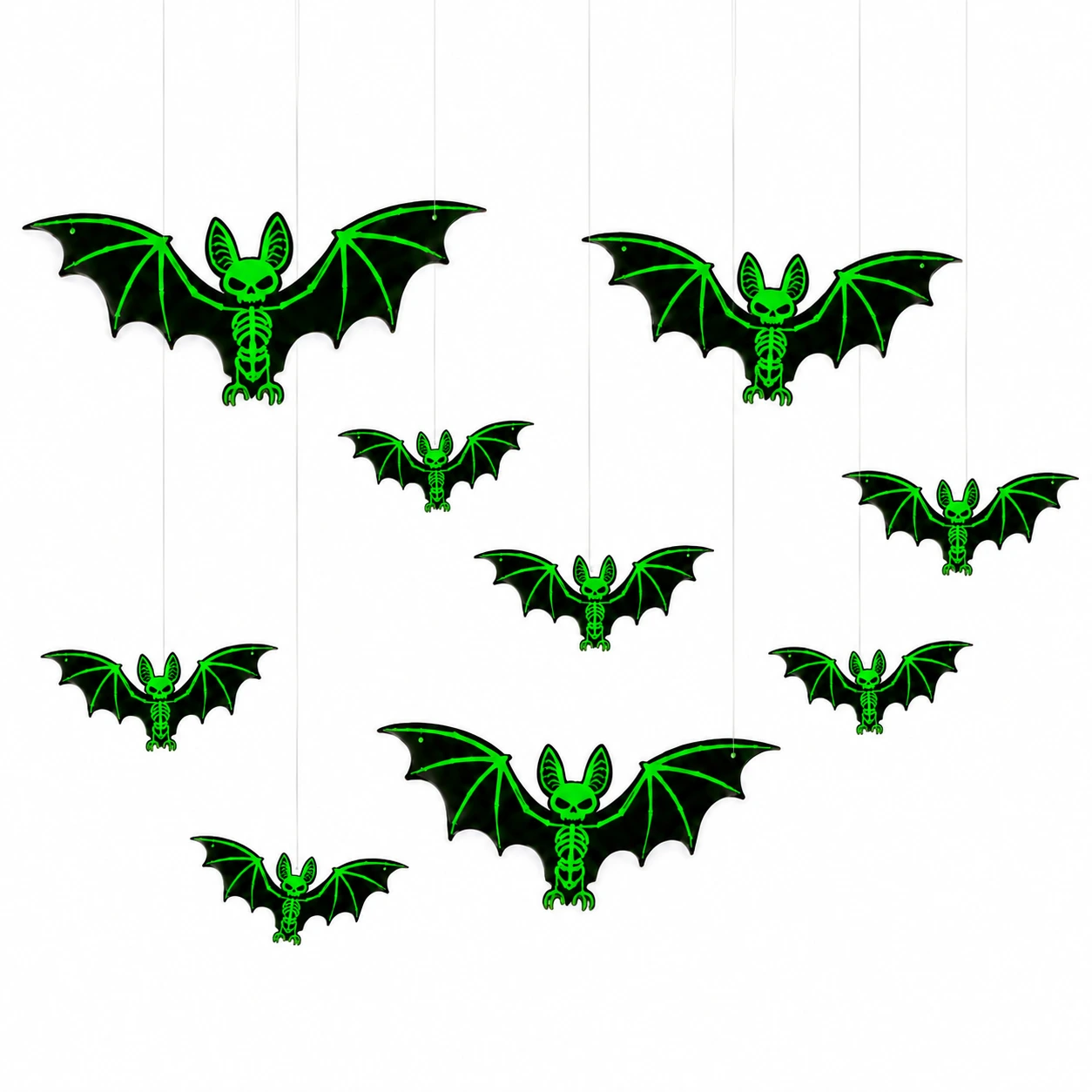 Hängande halloweenfladdermöss för dekoration, 10-pack