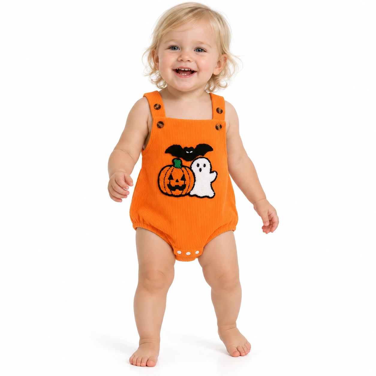 Halloween-body för baby med broderat motiv