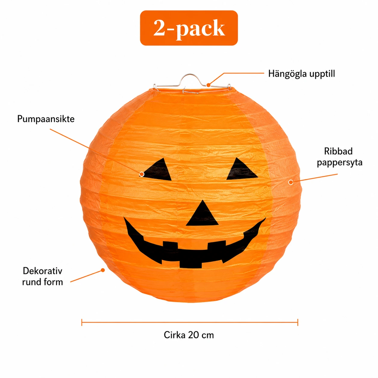 Halloweenlykta pumpa för dekoration