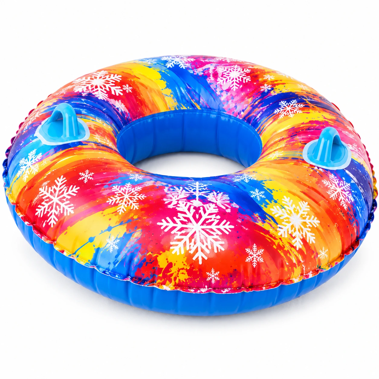 Uppblåsbar snow tube för snölek med handtag, 85 cm