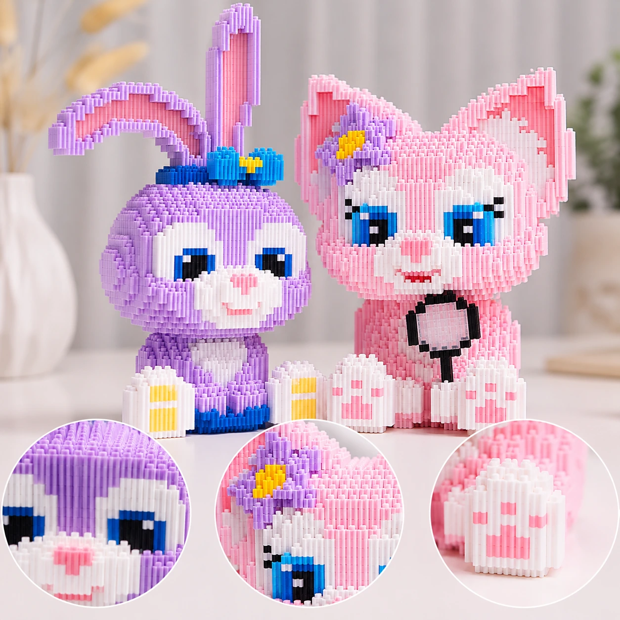 Byggklossfigur Kawaii 27 cm för Dekoration och Montering