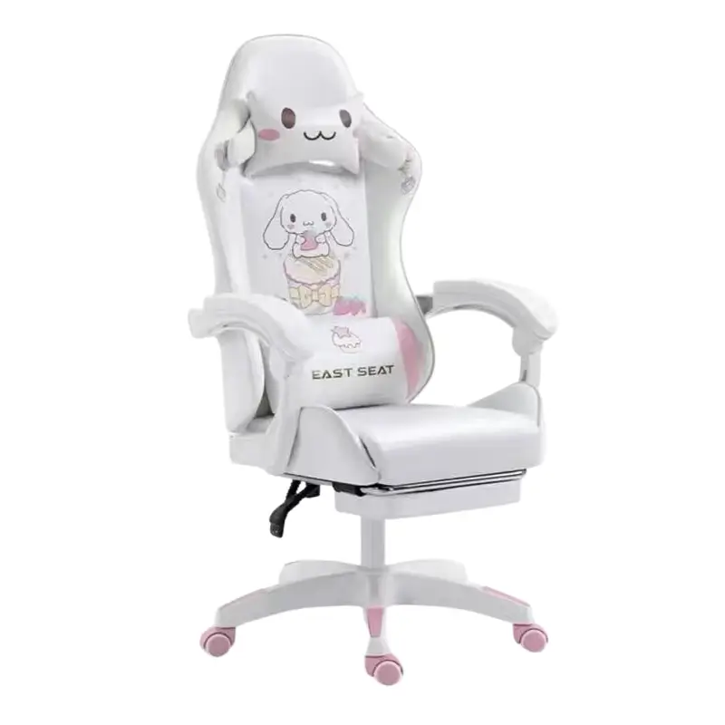 Gamingstol Rosa med Kattöron och Kattass Ländkudde 13