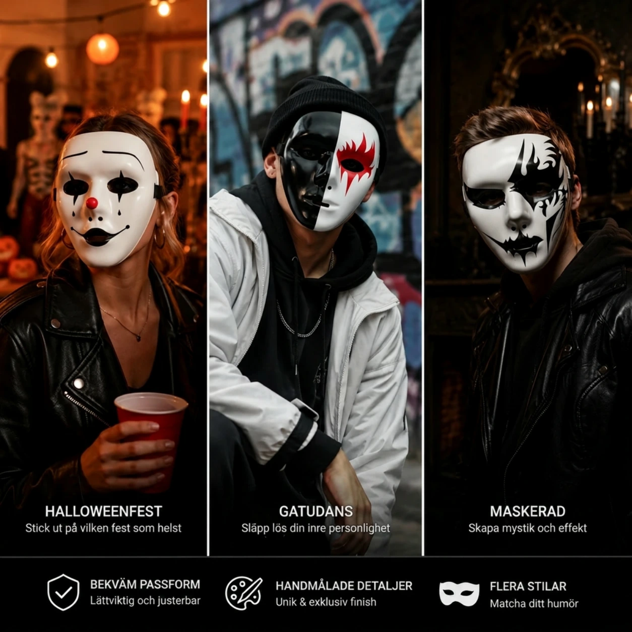 Clownmask Dödsclown – Läskig Mask för Maskerad – Läskig Mask för Maskerad