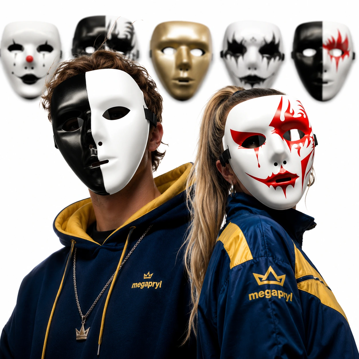 Clownmask Dödsclown – Läskig Mask för Maskerad – Läskig Mask för Maskerad