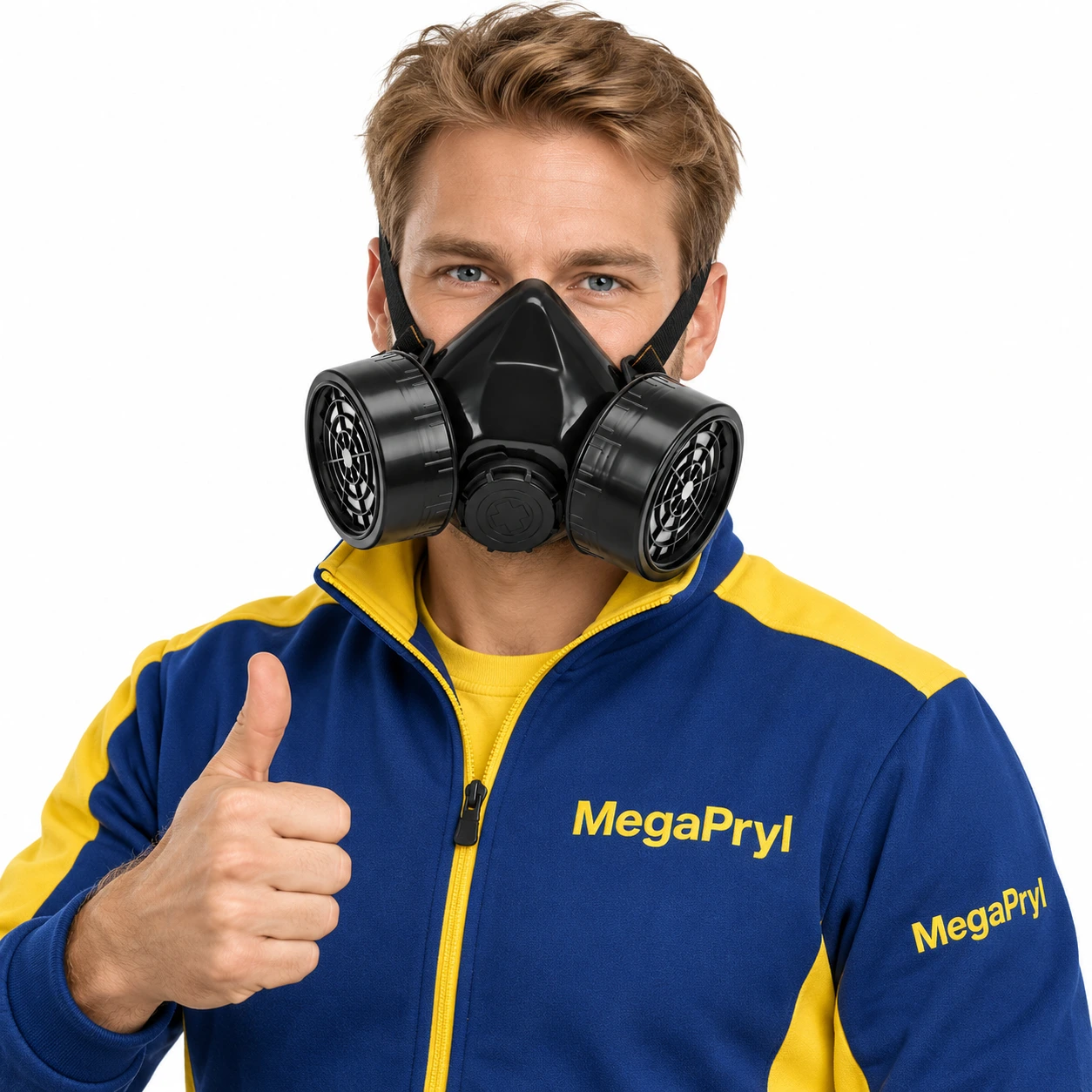 Svart gasmask med dubbla filter – mask för maskerad