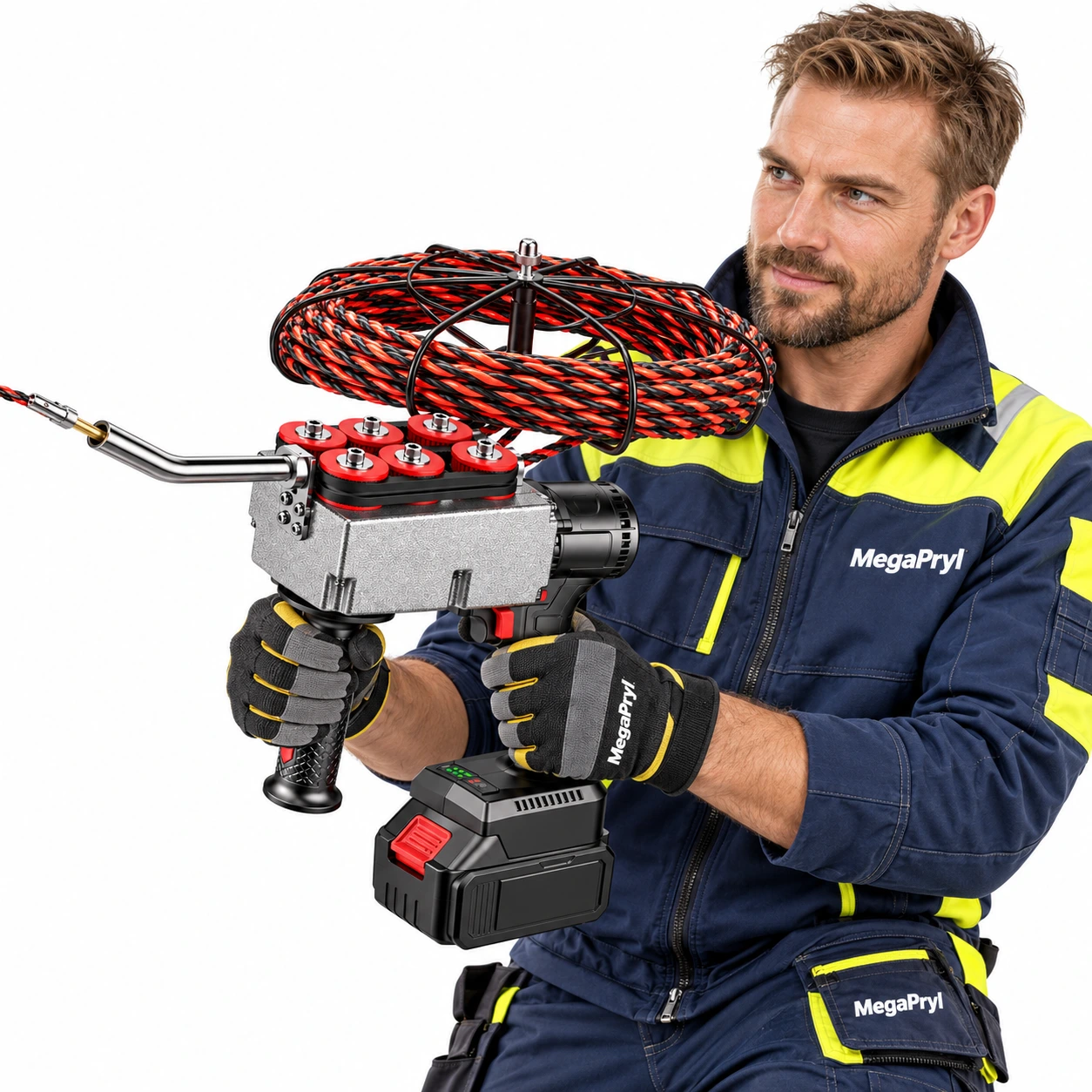 Batteridriven kabeldragare för el och nätverk, 21 V