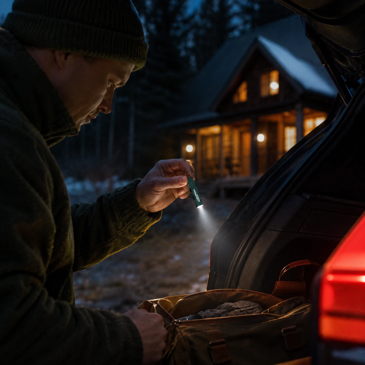 Nyckelringsficklampa uppladdningsbar med USB-C och 500 lumen