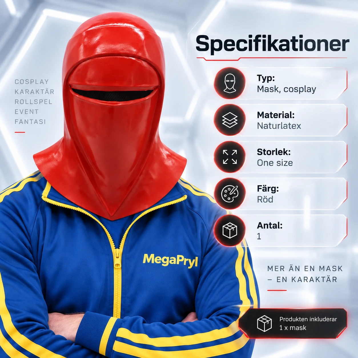 Röd Kunglig Gardist Hjälm i Latex